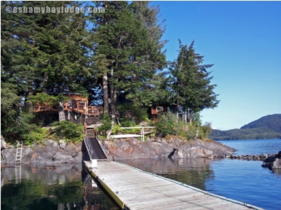 Eshamy Bay Lodge view from docks.